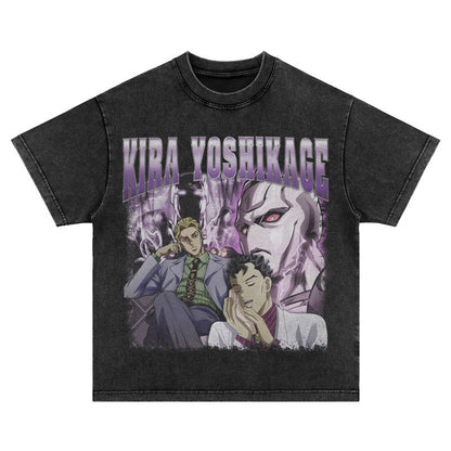 Vintage Washed Anime Graphic T-Shirt – Retro Manga Style