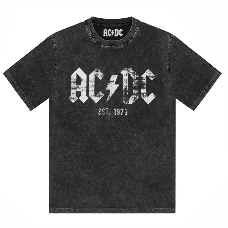 AC/DC Vintage Washed Oversized Graphic T-Shirt