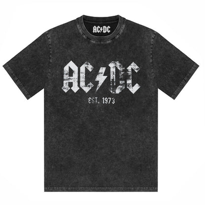 AC/DC Vintage Washed Oversized Graphic T-Shirt