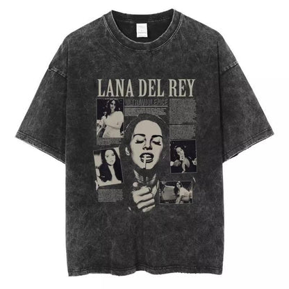 Vintage Washed 90s Singer-Inspired Graphic T-Shirt – Oversized Cotton Tee