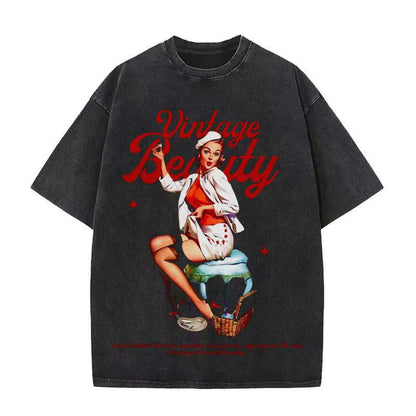 Vintage Washed Oversized T-Shirt – Unisex Streetwear Cotton Tee