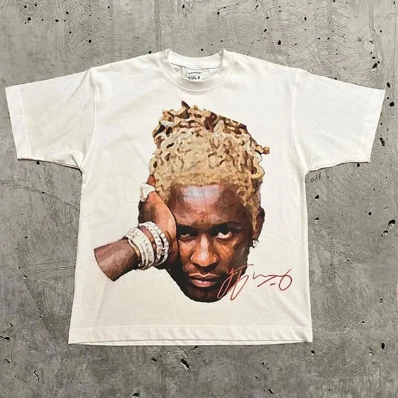 Vintage Hip-Hop Portrait Graphic T-Shirt – Heavyweight Cotton