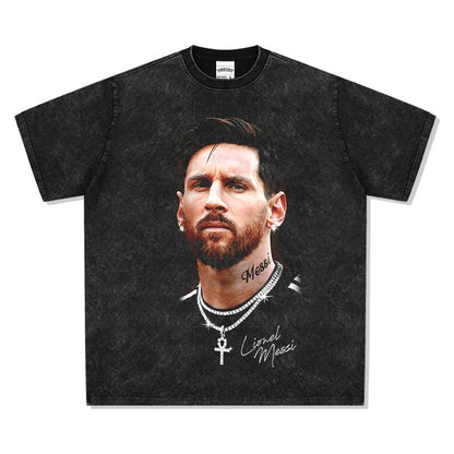 Vintage Washed Football Legends Inspired Graphic T-Shirt