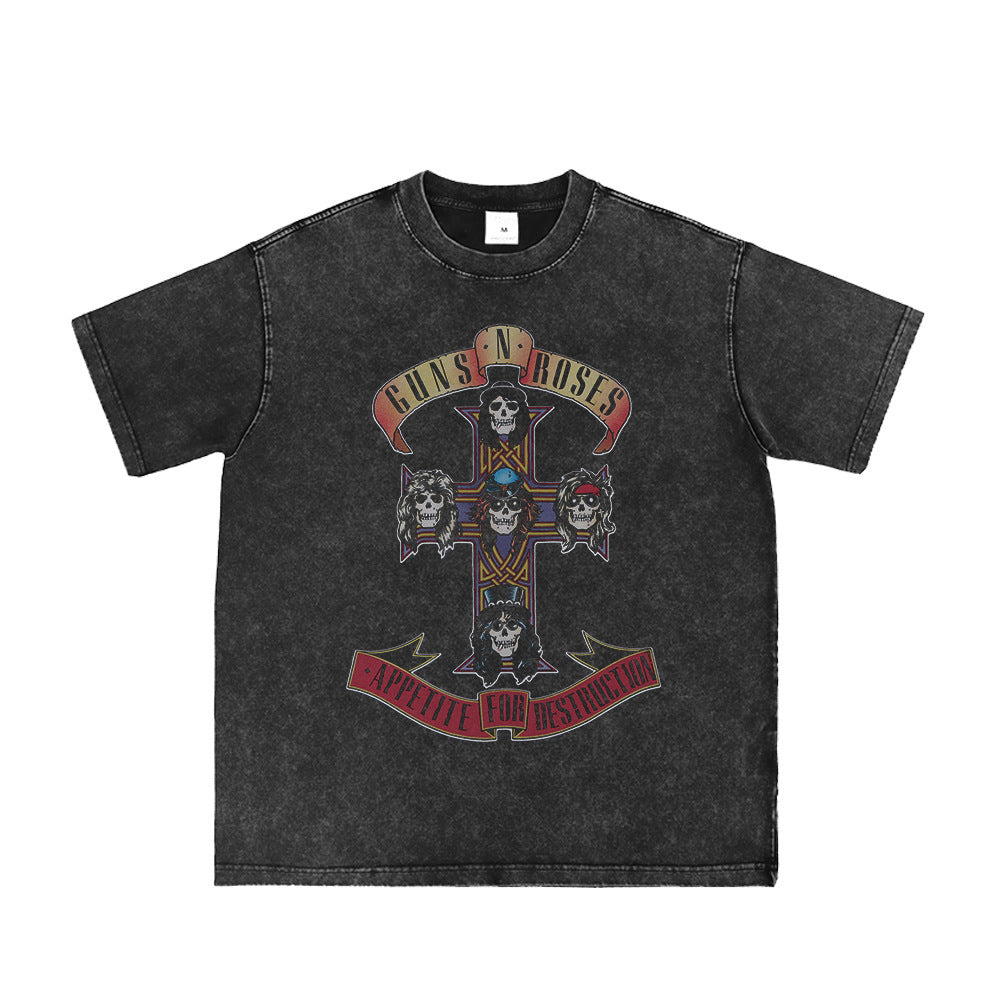 Vintage Rock Band Graphic T-Shirt