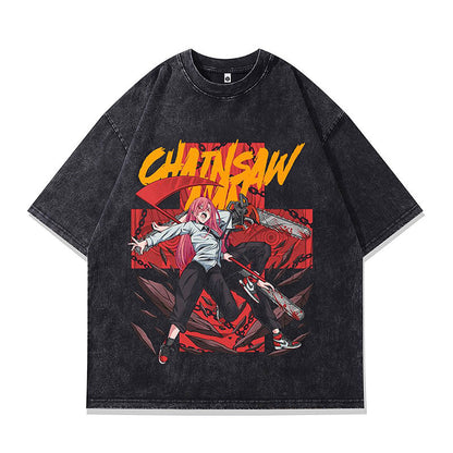 Vintage Washed Streetwear Graphic T-Shirt – Oversized Cotton Tee