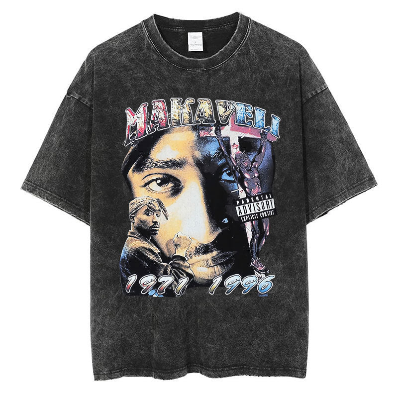 Vintage Washed 90s Hip-Hop Graphic T-Shirt – Oversized Heavyweight Cotton