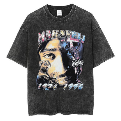 Vintage Washed 90s Hip-Hop Graphic T-Shirt – Oversized Heavyweight Cotton