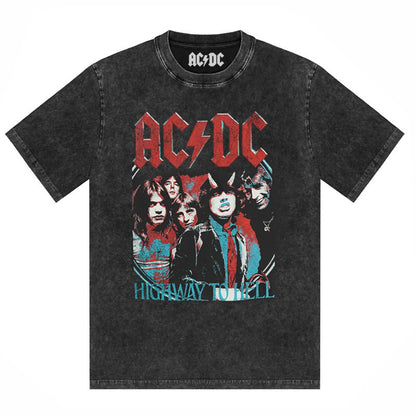 AC/DC Vintage Washed Oversized Graphic T-Shirt