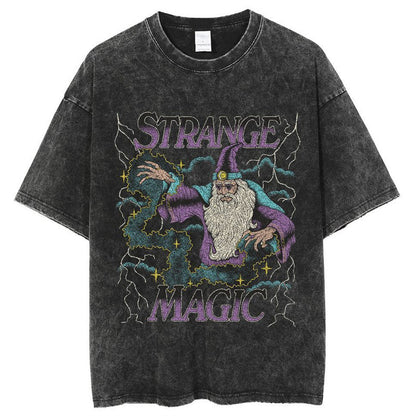 Oversized Washed Denim Graphic T-Shirt – Vintage Streetwear Tee
