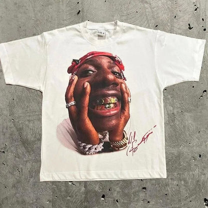 Vintage Hip-Hop Portrait Graphic T-Shirt – Heavyweight Cotton