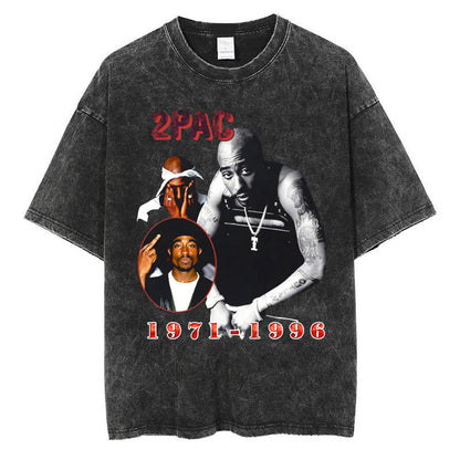 Vintage Washed 90s Hip-Hop Graphic T-Shirt – Oversized Heavyweight Cotton