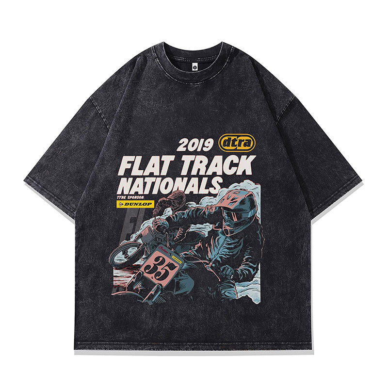 Vintage Washed Streetwear Graphic T-Shirt – Oversized Cotton Tee