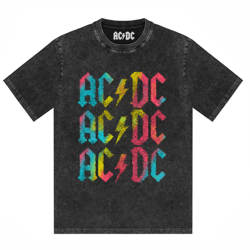 AC/DC Vintage Washed Oversized Graphic T-Shirt