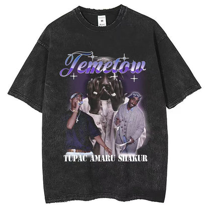 Vintage Washed Distressed Graphic T-Shirt – Oversized Streetwear Tee