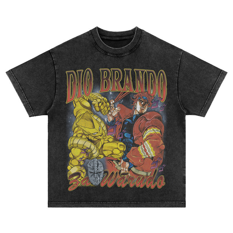 Vintage Washed Anime Graphic T-Shirt – Retro Manga Style