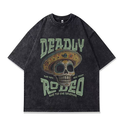 Heavyweight Vintage Washed Distressed T-Shirt for Men