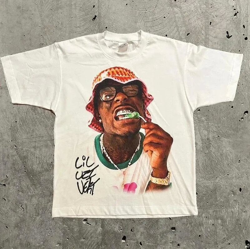 Vintage Hip-Hop Portrait Graphic T-Shirt – Heavyweight Cotton