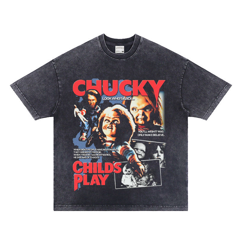 Vintage Washed Distressed Letter Graphic T-Shirt – Streetwear Tee