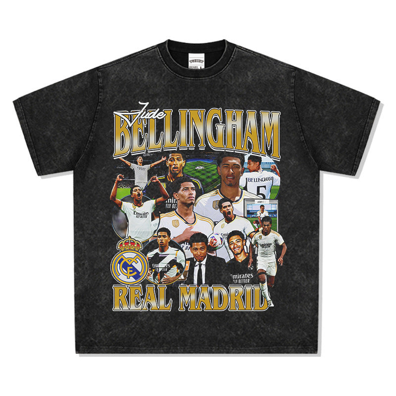 Vintage Washed Football Legends Inspired Graphic T-Shirt
