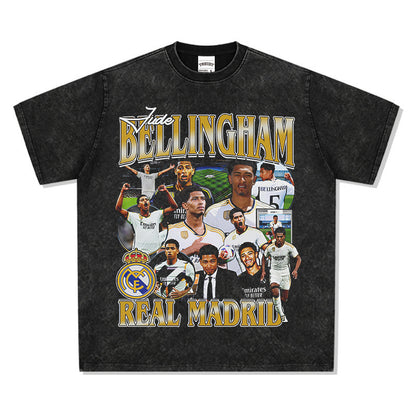 Vintage Washed Football Legends Inspired Graphic T-Shirt