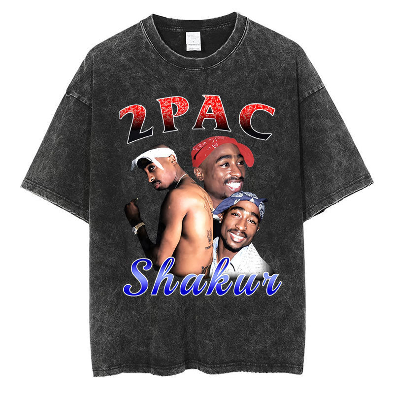 Vintage Washed 90s Hip-Hop Graphic T-Shirt – Oversized Heavyweight Cotton