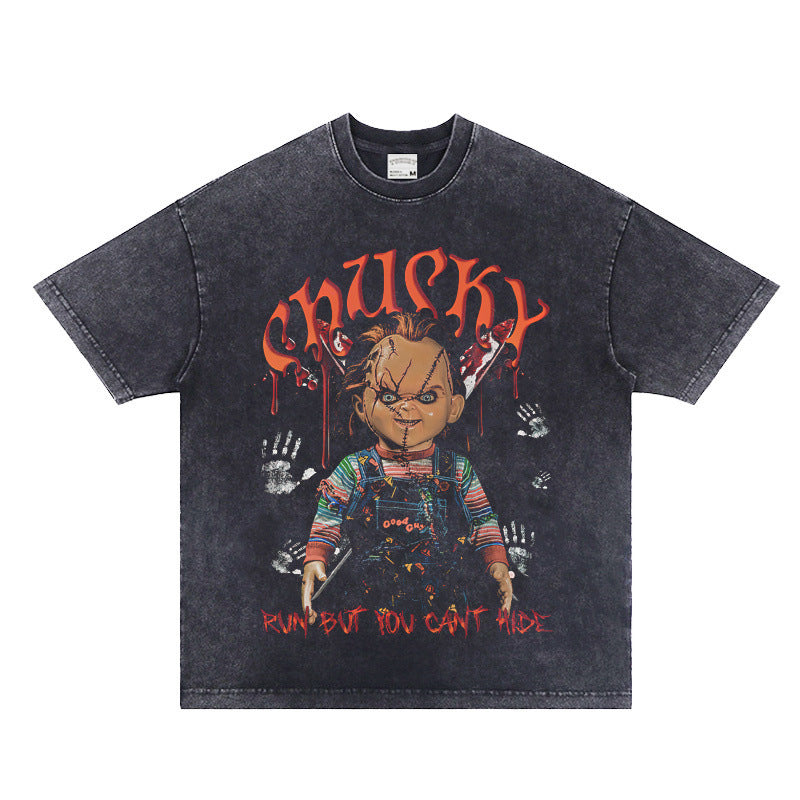 Vintage Washed Distressed Letter Graphic T-Shirt – Streetwear Tee