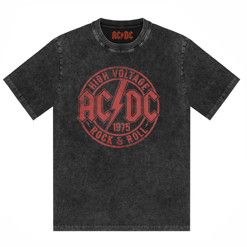 AC/DC Vintage Washed Oversized Graphic T-Shirt
