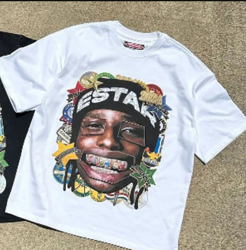 Vintage Hip-Hop Portrait Graphic T-Shirt – Heavyweight Cotton