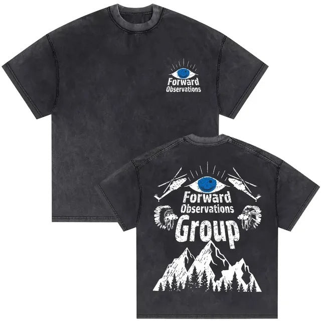 Vintage Washed Skeleton Graphic T-Shirt – Gothic Punk Cotton Tee