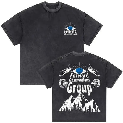 Vintage Washed Skeleton Graphic T-Shirt – Gothic Punk Cotton Tee