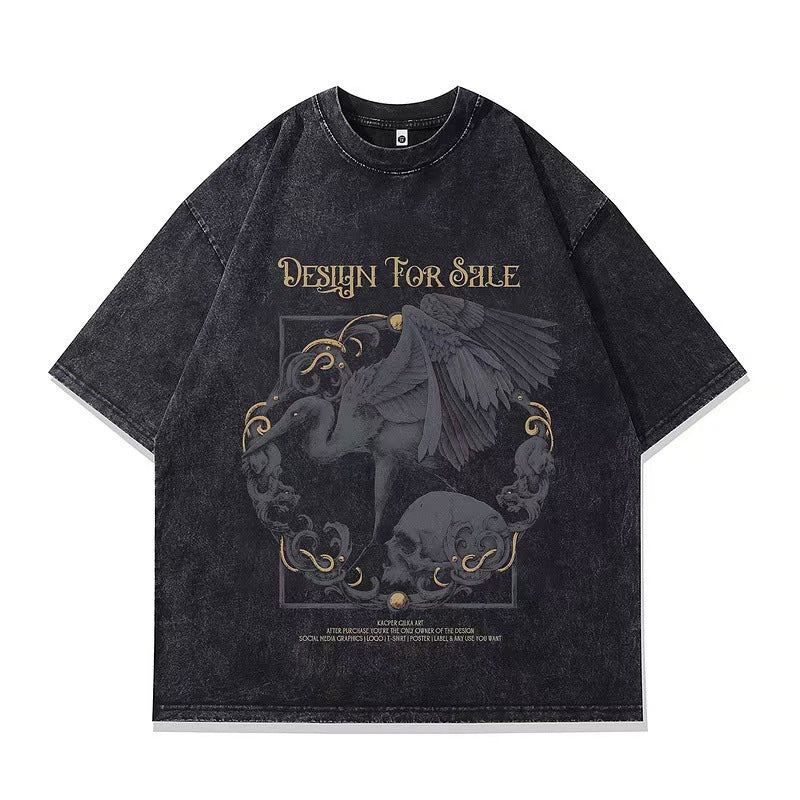Heavyweight Vintage Washed Distressed T-Shirt for Men