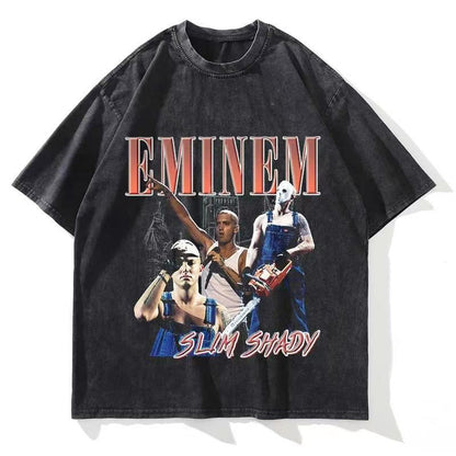 Vintage Washed Distressed Graphic T-Shirt – Oversized Streetwear Tee