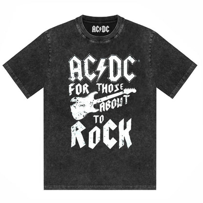 AC/DC Vintage Washed Oversized Graphic T-Shirt