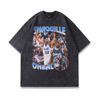 Vintage Washed Distressed Letter Graphic T-Shirt – Streetwear Tee