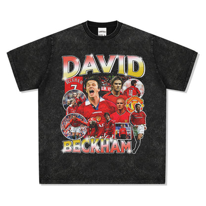Vintage Washed Football Legends Inspired Graphic T-Shirt