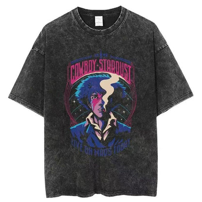 Vintage Washed Distressed Graphic T-Shirt – Oversized Streetwear Tee